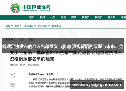 解读足协发布的准入名单意义与影响 透视背后的政策与未来走势