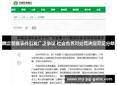 魏震禁赛事件引发广泛争议 社会各界对处罚决定意见分歧