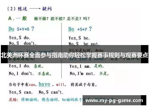 北美洲杯赛全面参与指南助你轻松掌握赛事规则与观赛要点